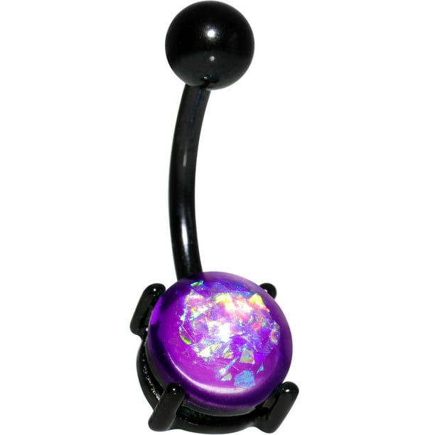 Body Candy Anodized Steel Purple Accent Your Royal Majesty Belly Button Ring Body Candy Anodized Steel Purple Accent Your Royal Majesty Belly Button Ring